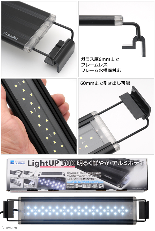 楽天市場 水作 ｌｅｄ ライトアップ ３００ ブラック ３０ｃｍ水槽 照明 関東当日便 Charm 楽天市場店