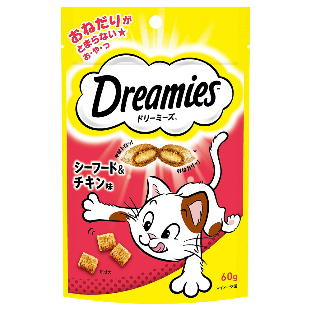 ドリーミーズ　シーフード＆チキン味　６０ｇ×３６袋　キャットフード　関東当日便