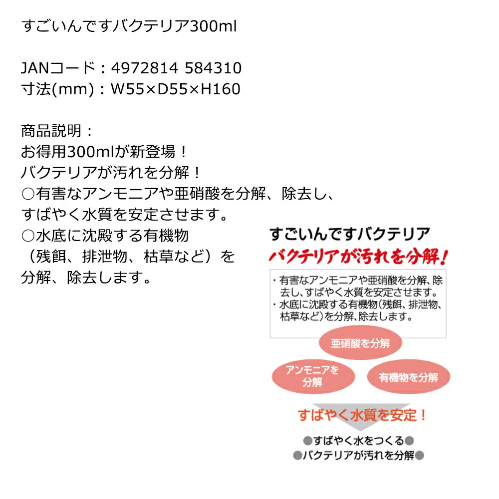 楽天市場 コトブキ工芸 Kotobuki すごいんです バクテリア ３００ｍｌ バクテリア 熱帯魚 観賞魚 関東当日便 Charm 楽天市場店