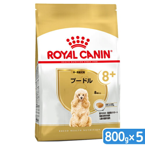 ロイヤルカナン　プードル　中・高齢犬用　８００ｇ×５袋　３１８２５５０８２４４９１　ジップ付　お一人様２点限り　関東当日便