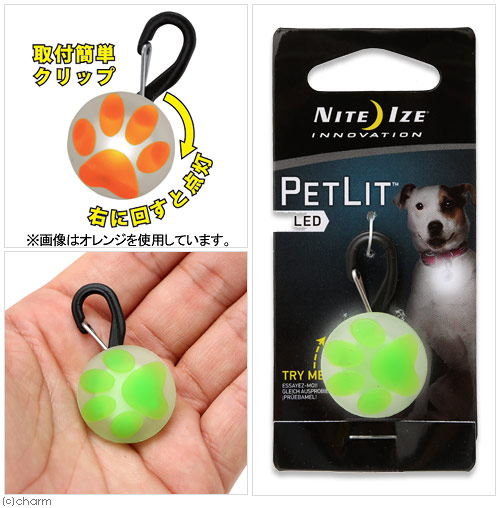 楽天市場 プラッツ ｎｉｔｅ ｉｚｅ ペットリットパウ グリーン ｌｅｄ セーフティライト 犬 猫 夜間 散歩用 ｌｅｄライト お散歩ライト 関東当日便 Charm 楽天市場店