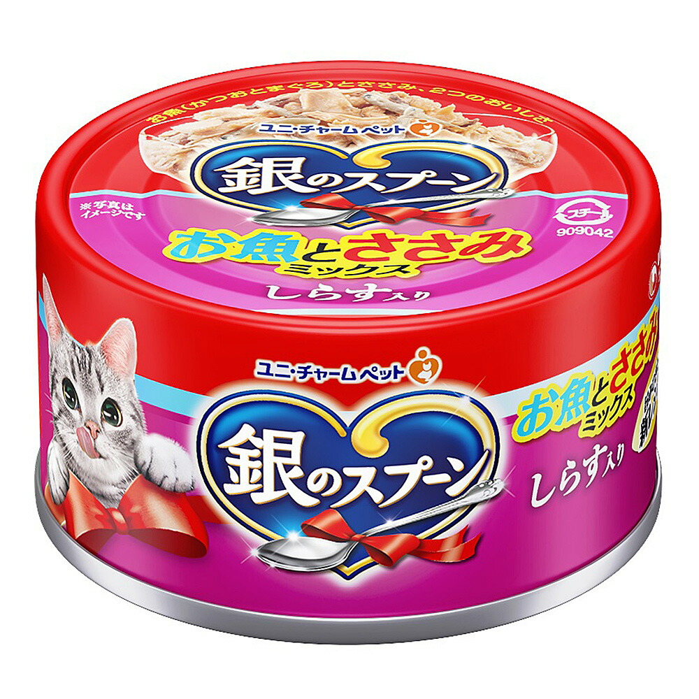 キャットフード　まとめ売り　金のだしカップ　銀のスプーン　コーナン　90缶以上 楽天市場】銀のスプーン 缶 お魚とささみミックスかつお節入り