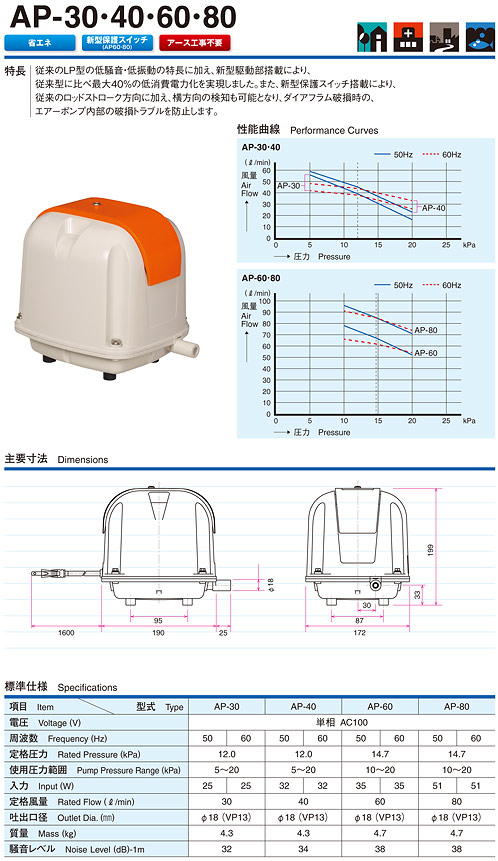 エアーポンプ/ブロワー AP-30P１０方分岐装置付き安永 浄化槽エアー