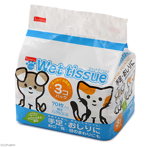 楽天市場 ペットライブラリー ｉｎｕｎｅｒｕ ペットウエットティッシュ ３個パック 犬 猫 ウェットティッシュ 関東当日便 Charm 楽天市場店