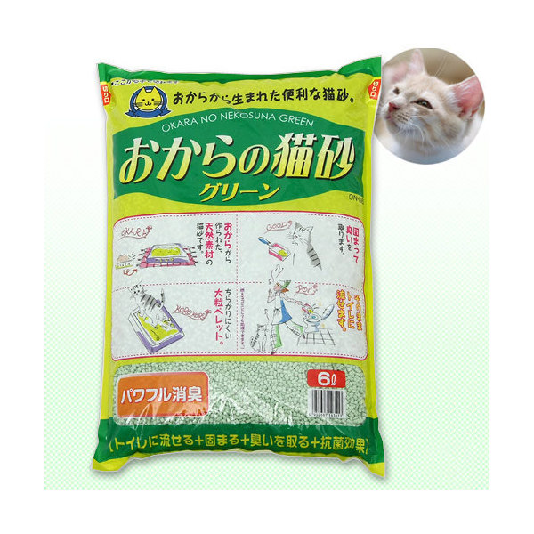 猫砂 お一人様１点限り 常陸化工 おからの猫砂 グリーン ６Ｌ ４袋 関東当日便 25％OFF