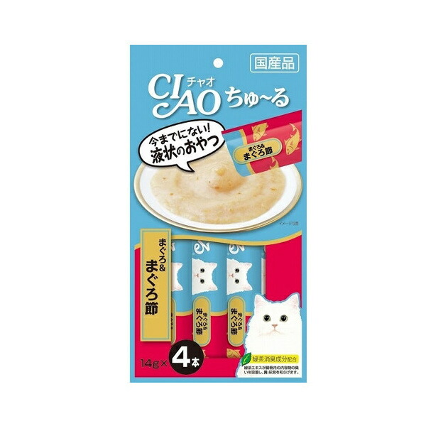 【楽天市場】いなば ＣＩＡＯ チャオ ちゅ〜る まぐろ＆ほたて貝柱 １４ｇ×４本 ６袋入り 猫 おやつ ちゅーる チュール 関東当日便 : charm  楽天市場店