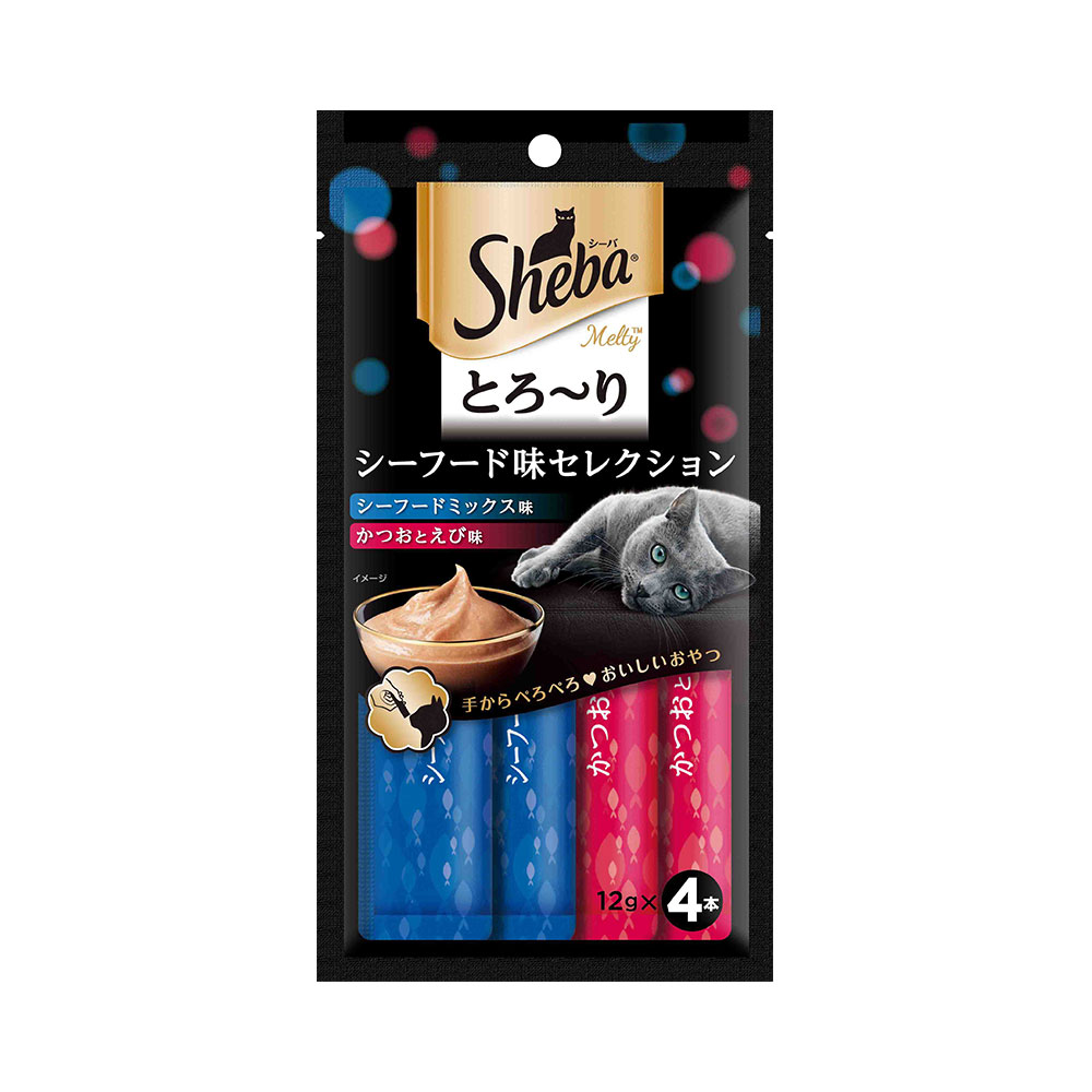 【楽天市場】シーバ とろ〜り メルティ ４つの味 海の幸の魅惑 １２ｇ×４Ｐ キャットフード 関東当日便 : charm 楽天市場店