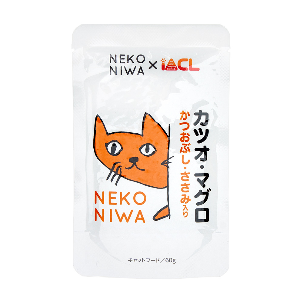 楽天市場 猫庭パウチ カツオ マグロ かつおぶし ささみ入り ６０ｇ 猫 ウェットフード 関東当日便 Charm 楽天市場店