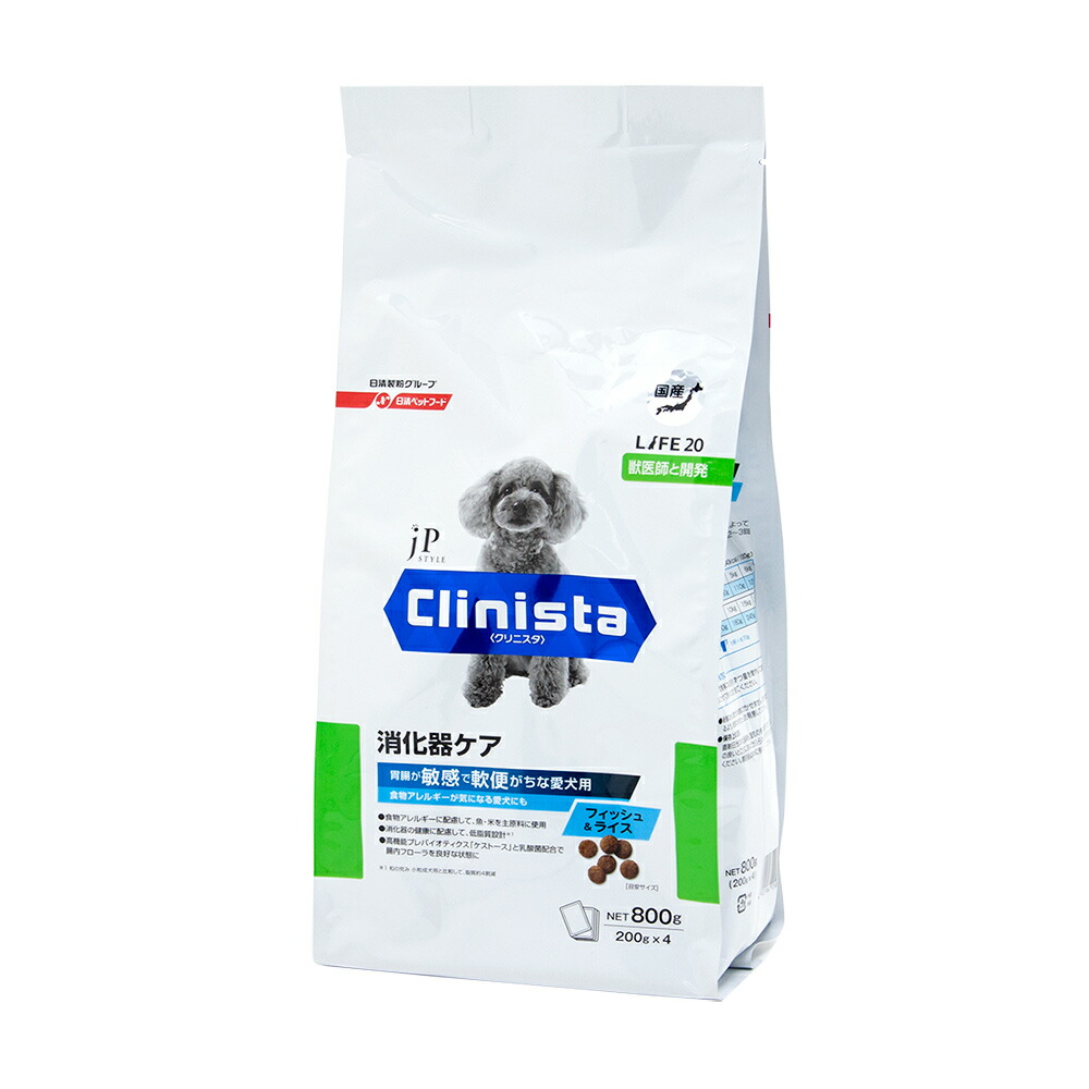 楽天市場 ペットライン ｊｐスタイル ｃｌｉｎｉｓｔａ 消化器ケア 胃腸が敏感で軟便がちな愛犬用 フィッシュ ライス８００ｇ ２００ｇ ４パック 関東当日便 Charm 楽天市場店