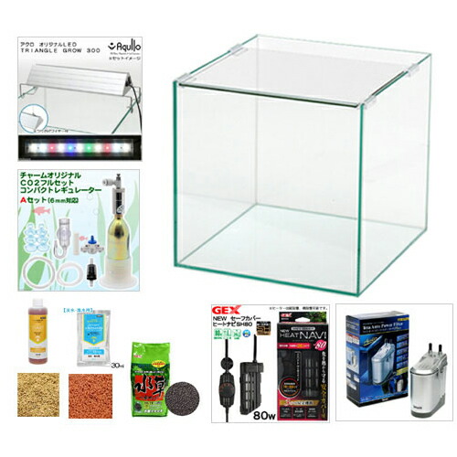 ３０ｃｍキューブ水槽セット 水草の育成に挑戦 アクアリウム用品 水槽 ｌｅｄライト 他７点 プロ推奨 技術上達飼育セット 沖縄別途送料 Charm 水槽セット 店