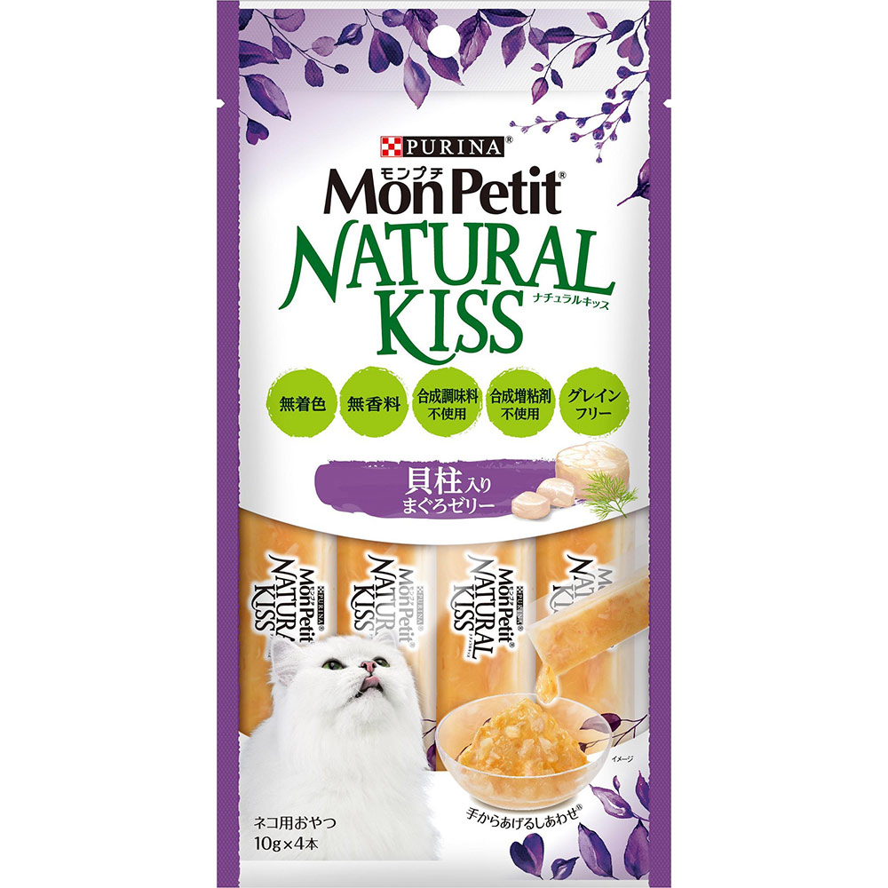モンプチ　ナチュラルキッス　貝柱入りまぐろゼリー　４０ｇ（１０ｇ×４本）×３０袋　関東当日便