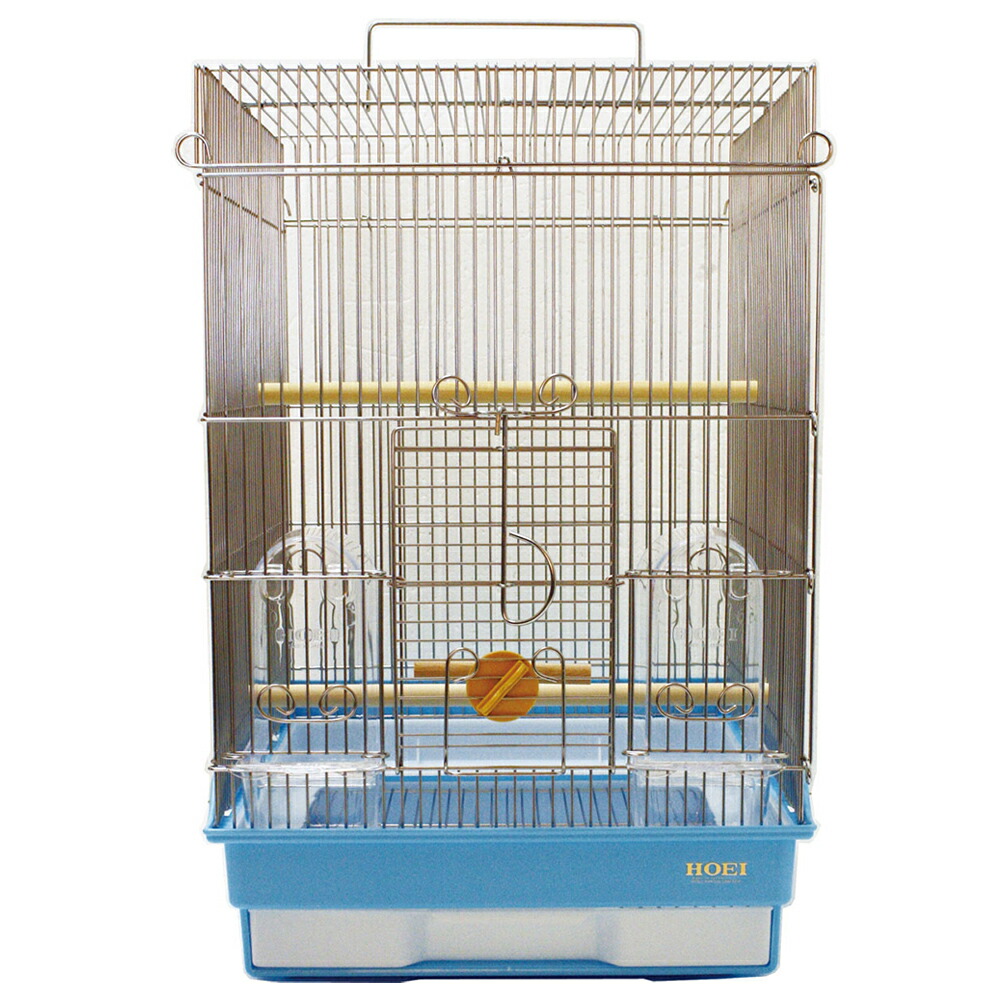 鳥かご　ＨＯＥＩ　３５手のりステンレス　ブルー　（３７&times;４１．５&times;５４．５ｃｍ）　セキセイ　小型インコ　中型インコ　関東当日便｜charm 店