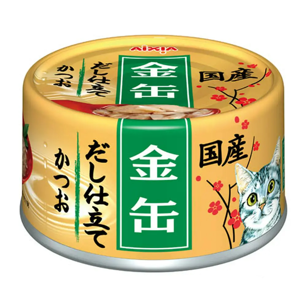 テールさん　アイシア　金缶　かつお70g24缶6ケースとまぐろ白身24缶1ケース 楽天市場】アイシア 金缶だし仕立て まぐろ 70g×24缶