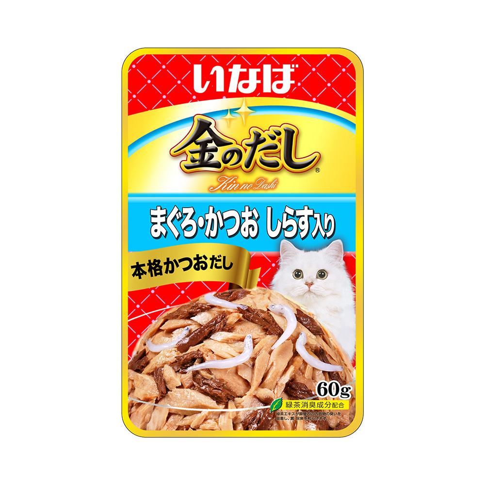 付与 アイシア 黒缶パウチ しらす入りまぐろとかつお ７０ｇ×12個セット キャットフード ウェット