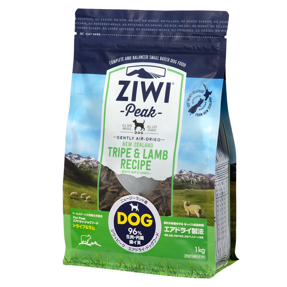 ドッグフード　ジウィピーク　エアドライドッグフード　トライプ＆ラム　１ｋｇ　ｚｉｗｉｐｅａｋ　ＺｉｗｉＰｅａｋ　関東当日便