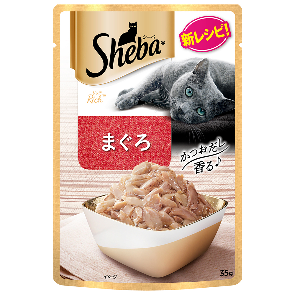 シーバリッチ　35g 12袋入　８個　お魚ミックスまぐろたい入り　計９６袋 シーバ リッチ お魚ミックス まぐろ・たい入り 成猫 キャット