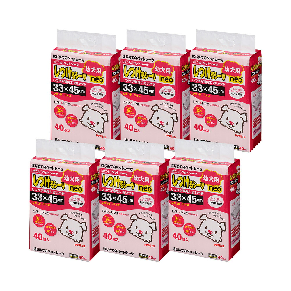 ペットシーツ　ボンビアルコン　しつけるシーツ　幼犬用　ｎｅｏ　レギュラーサイズ　４０枚入×６　お一人様１点限り　関東当日便