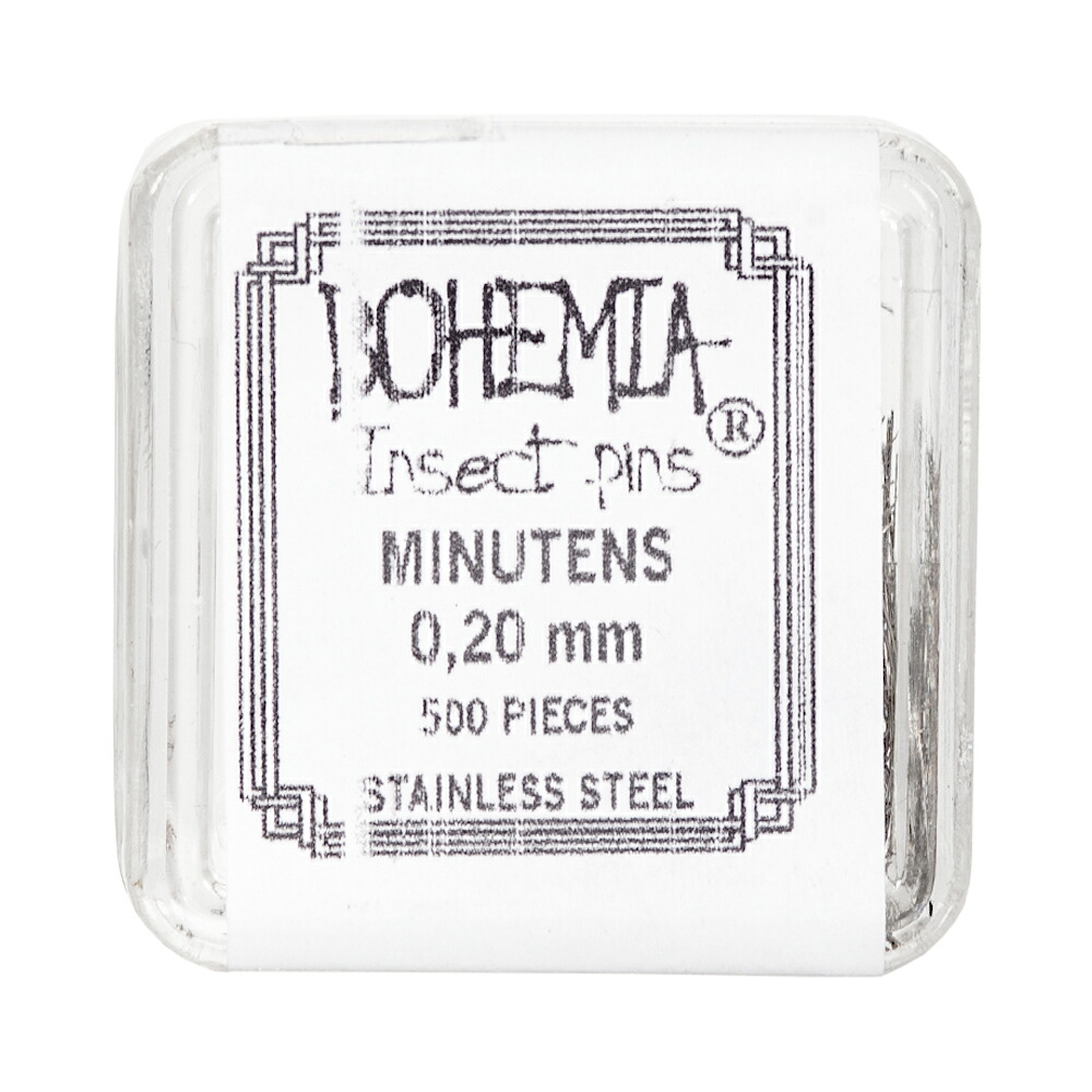 標本針　ＢＯＨＥＭＩＡ　ＩｎｓｅｃｔＰｉｎｓ　微針　直径０．２０ｍｍ　５００本入り　長さ１２ｍｍ　関東当日便