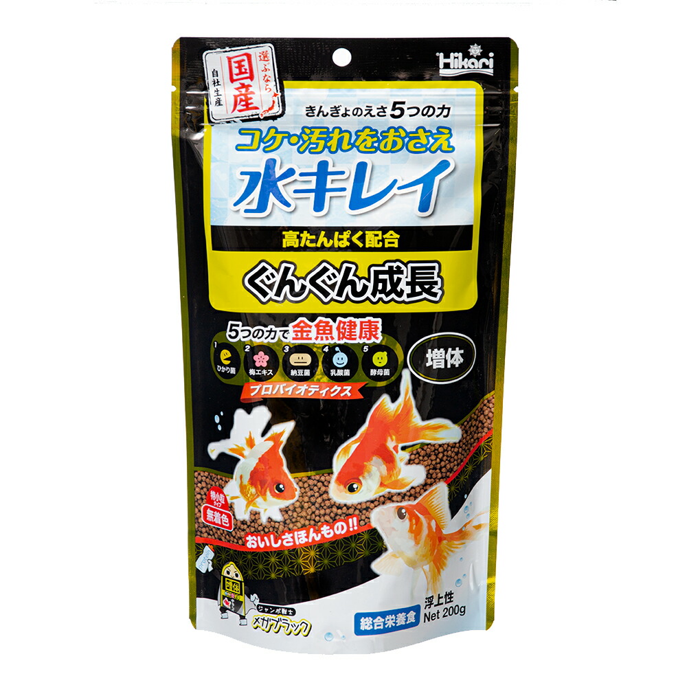 【楽天市場】キョーリン きんぎょのえさ ５つの力 野菜 ２００ｇ 特小粒 コケ・汚れ軽減 善玉菌配合 金魚の餌 お一人様５０点限り 関東当日便 :  charm 楽天市場店