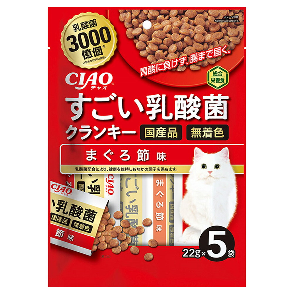 キャットフード　いなば　ＣＩＡＯすごい乳酸菌クランキー　まぐろ節味　２２ｇ×５袋×４８　関東当日便