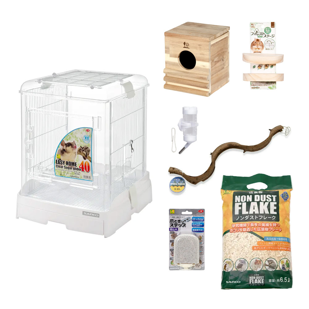 飼育セット　フクロモモンガ飼育セット　イージーホーム　クリアーモモンガ　ＷＨ　（４３．５×５０×５７ｃｍ）　お一人様１点限り　関東当日便