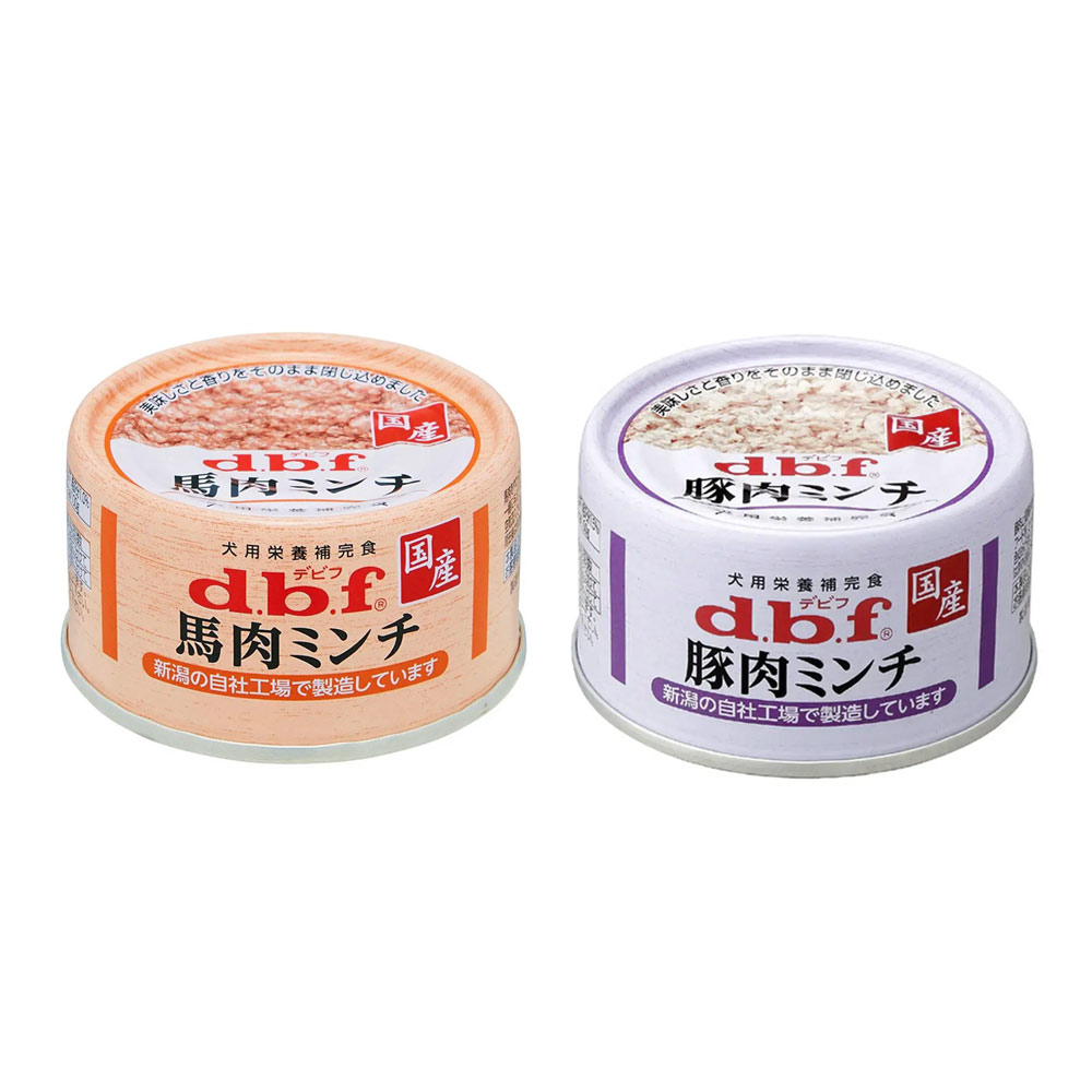 デビフ　馬肉ミンチ　６５ｇ×２４＋豚肉ミンチ　６５ｇ×２４　缶詰　犬　ウェットフード　ドッグフード　関東当日便