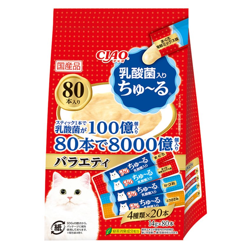 ＣＩＡＯ　ちゅ～る　乳酸菌入り　バラエティ　１４ｇ&times;８０本&times;６　関東当日便｜charm 店