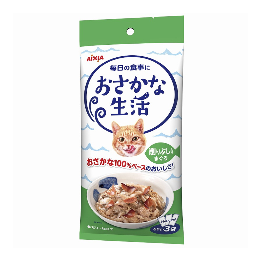 楽天市場】アイシア おさかな生活 削りぶし入りまぐろ １８０ｇ（６０ｇ×３袋） １０袋入り 関東当日便 : charm 楽天市場店