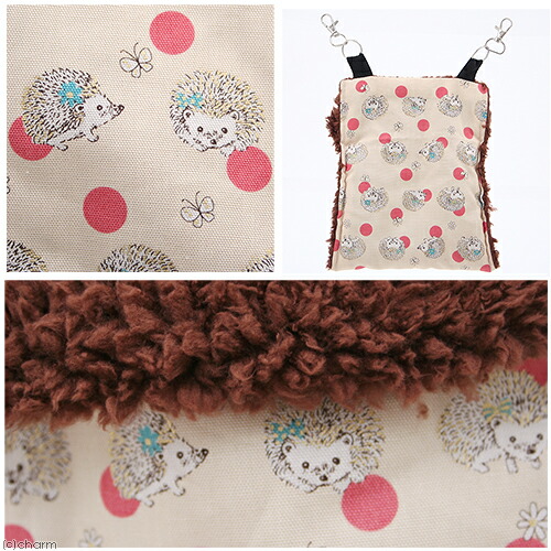 楽天市場 ふかふか寝袋 小動物用 ｓ ハリネズミ柄 レッド ハンドメイド 関東当日便 Charm 楽天市場店