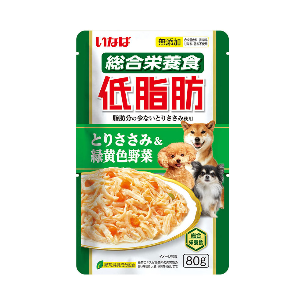 楽天市場】いなば 犬用 ささみと緑黄色野菜 さつまいも入り ８０ｇ×３個パック ６袋入り ドッグフード ささみと緑黄色野菜 関東当日便 : charm  楽天市場店