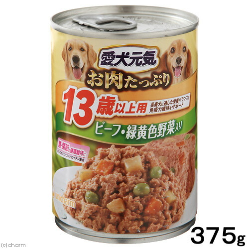 楽天市場】愛犬元気 缶 ビーフ＆緑黄色野菜入り 375g