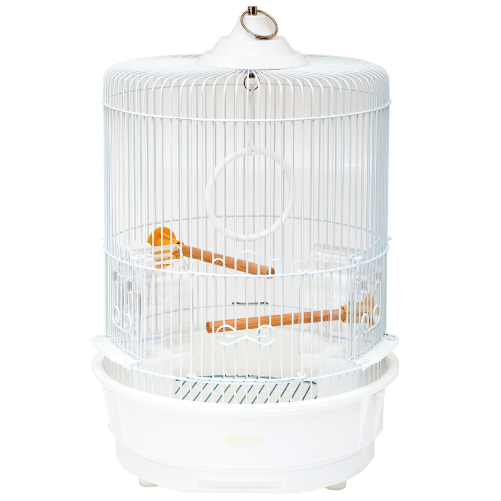 鳥かご　ＨＯＥＩ　Ｒ４４０Ｍ－Ｐ　ホワイト　（３３×３３×５１．５ｃｍ）　丸籠　セキセイ　小型インコ　フィンチ　ホワイト塗装　関東当日便