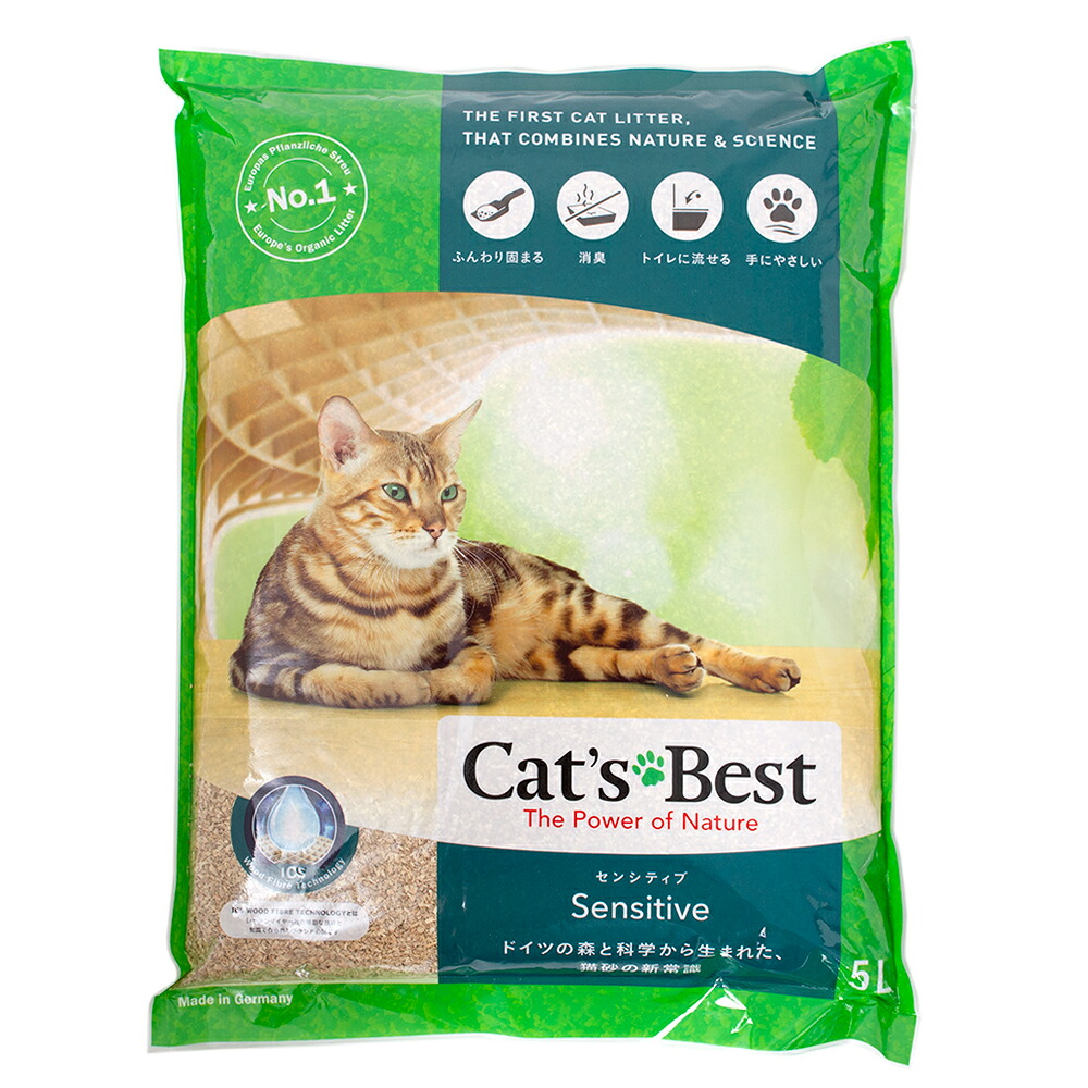 猫砂　レッテンマイヤー　キャッツベスト　固まる木のネコ砂　センシティブ　５Ｌ×８袋　関東当日便