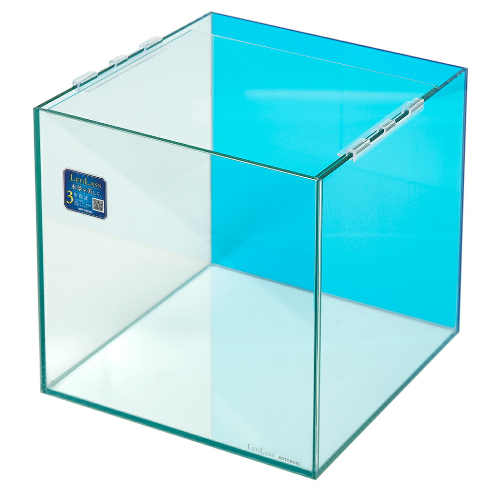 クリスタルキューブ３００（３０×３０×３０ｃｍ）バックスクリーン（スカイブルー）貼付済み　３０ｃｍ水槽　小型水槽　ガラス水槽　お一人様２点限り　関東当日便