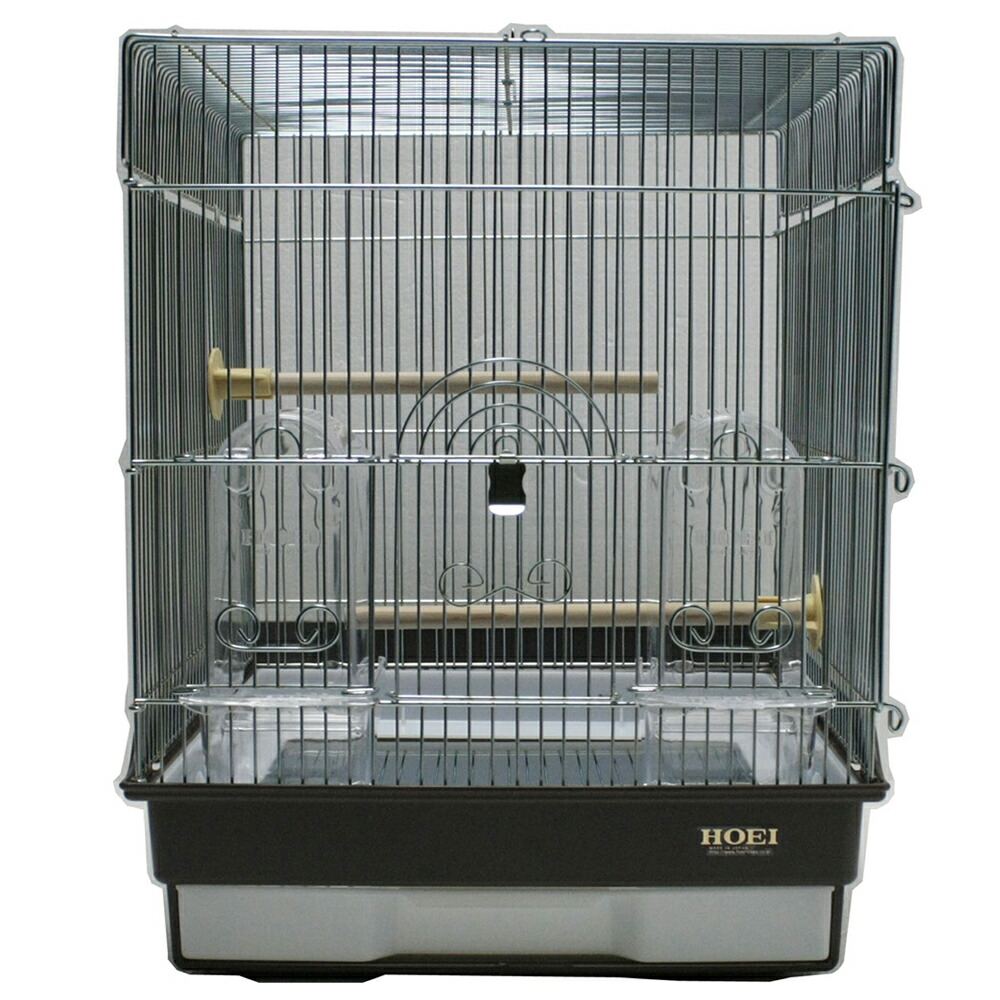 鳥かご　ＨＯＥＩ　３５角Ｇ　ブラウン　（３７×４１．５×４４ｃｍ）　セキセイ　小型インコ　フィンチ　本体アミ２つ分け　関東当日便