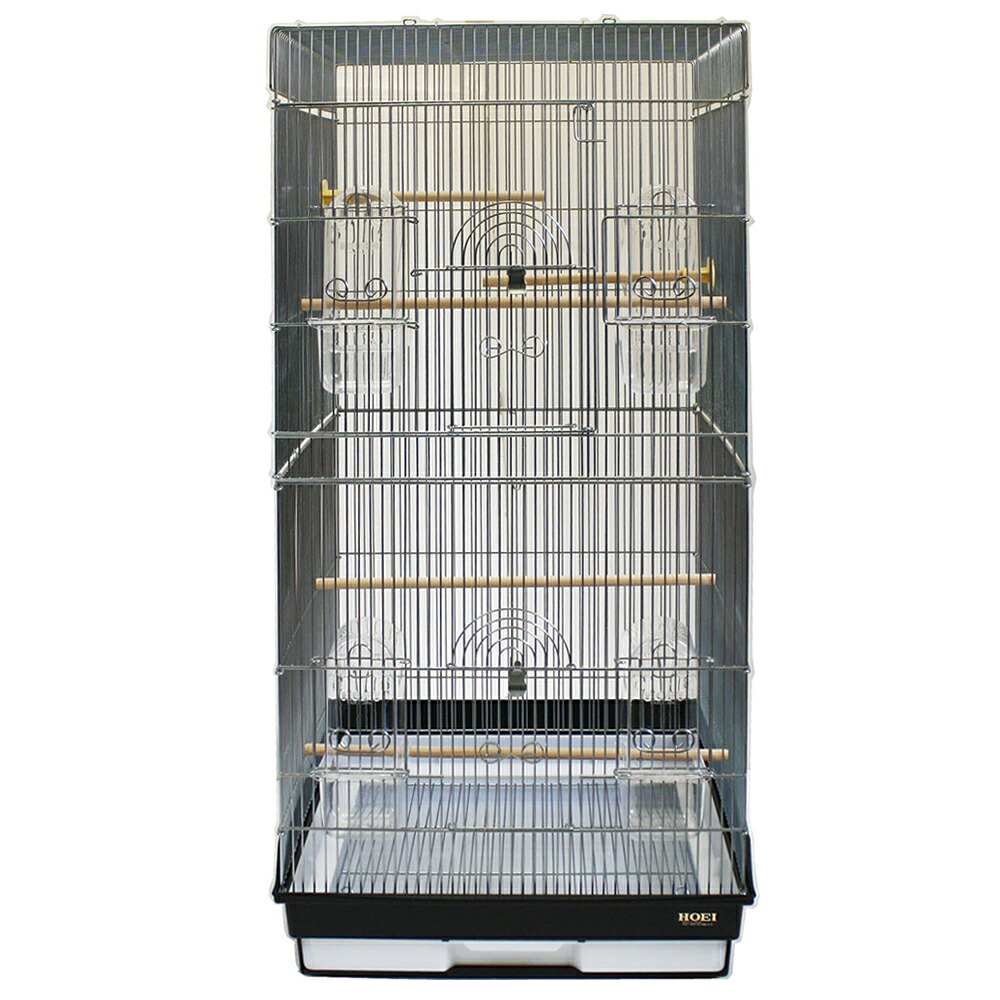 鳥かご　ＨＯＥＩ　４６５ロング　ブラック　（４６．５&times;４６．５&times;９４ｃｍ）　オカメ　中型インコ　オウム　関東当日便｜charm 3980 店