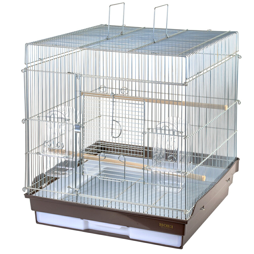 鳥かご　ＨＯＥＩ　４６５インコ手のりＧ　ブラウン　（４６．５×４６．５×５６．５ｃｍ）　インコ　小型インコ　中型インコ　オウム　関東当日便