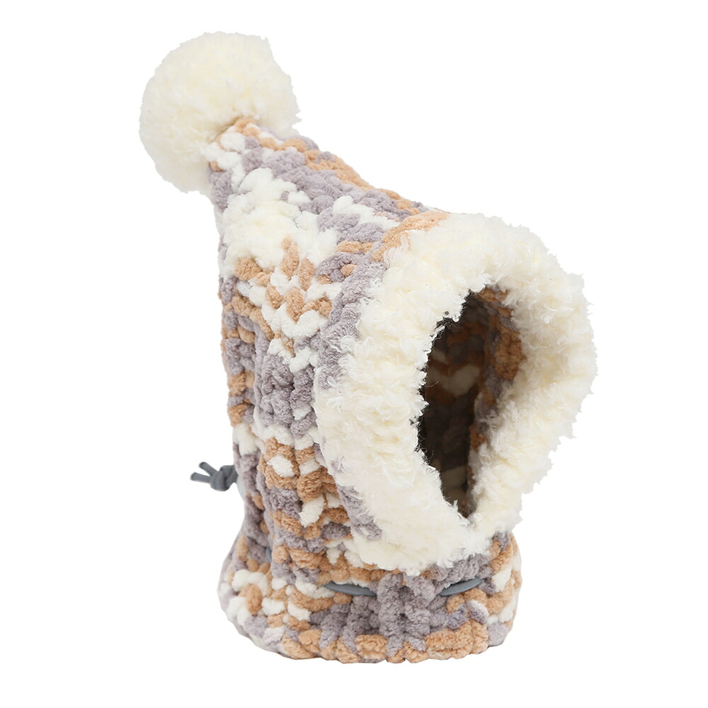 わんちゃんのための柔らかニット帽　Ｍサイズ（首周り２０～２５ｃｍ）　ハンドメイド　手編み　関東当日便｜charm 3980 店
