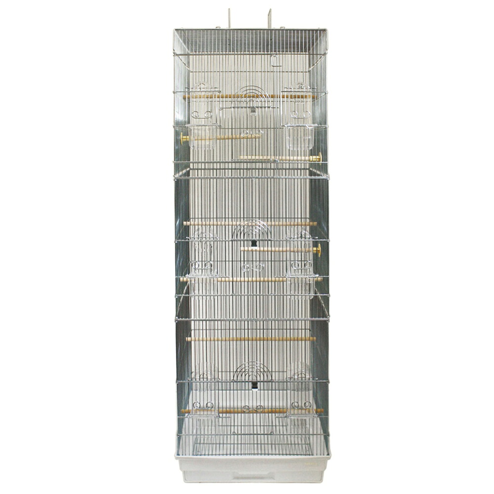 鳥かご　ＨＯＥＩ　４６５トリプル　ホワイト　（４６．５×４６．５×１３１．５ｃｍ）　ヨウム　大型インコ　オウム　関東当日便