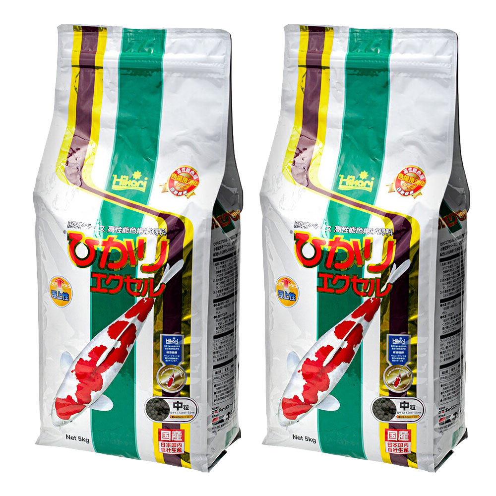 鯉の餌　キョーリン　ひかりエクセル　中粒　５ｋｇ×２　錦鯉　餌　飼料　お一人様２点限り　関東当日便