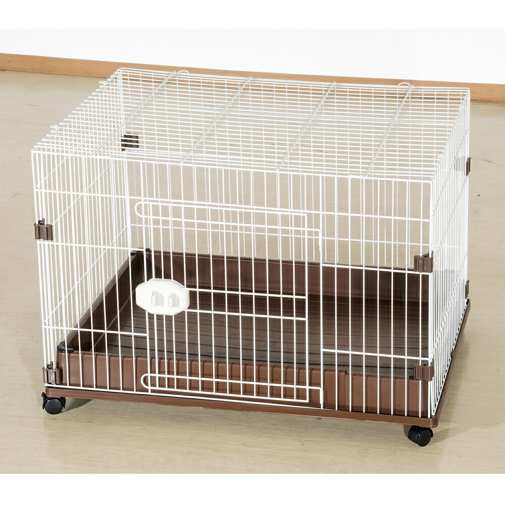 ジービー　犬用ケージ　ＦＷ－Ｄ１　ホワイト×ブラウン　キャスター付き　幅９１０×奥行き６４０×高さ６２０ｍｍ　関東当日便