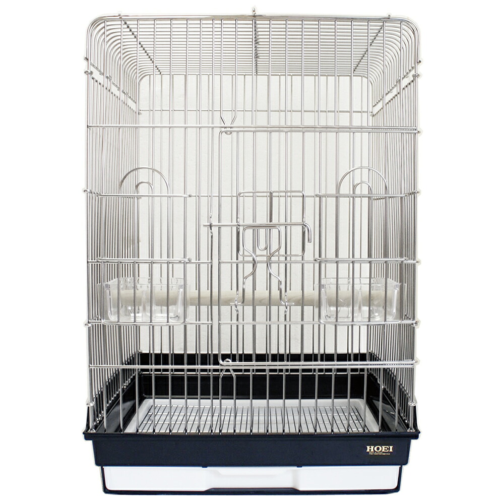 鳥かご HOEI 465オウムステンレス ブラック (46.5×46.5×66cm) 中型インコ オウム 180サイズ 関東当日便|charm 3980 店