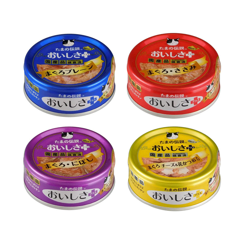 三洋食品　たまの伝説　おいしさプラス　７０ｇ　４種各２４缶　関東当日便 9,851円