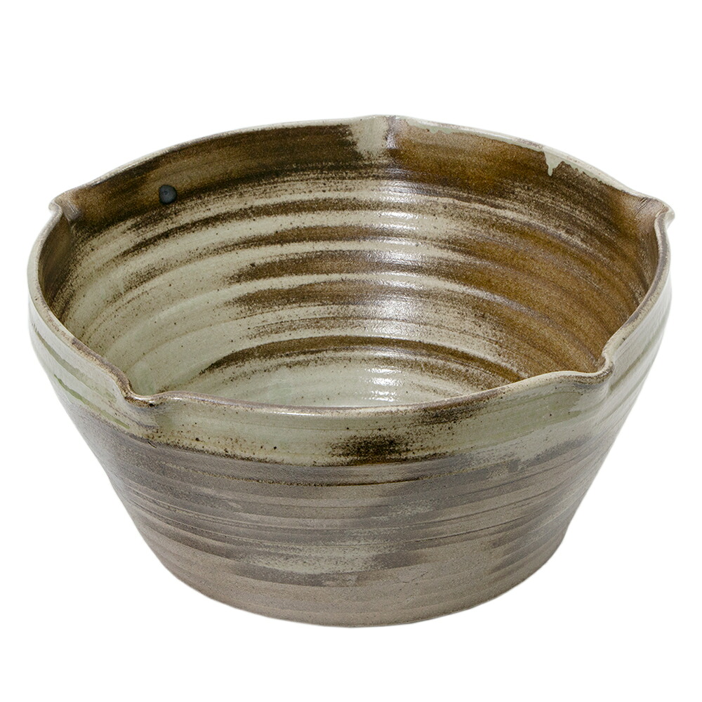 睡蓮鉢 国産 手作り睡蓮鉢 益子焼 彩(SAI) 星型 古信楽 直径約38cm 白鏡 関東当日便