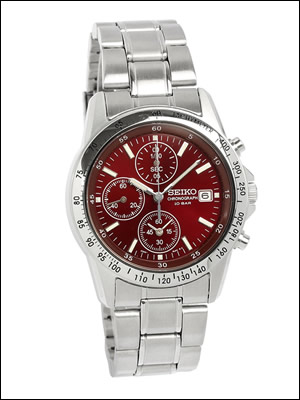 Pre-owned Seiko Spirit Sbtq045 Chronograph Men's Watch 10 Bar Red In ...