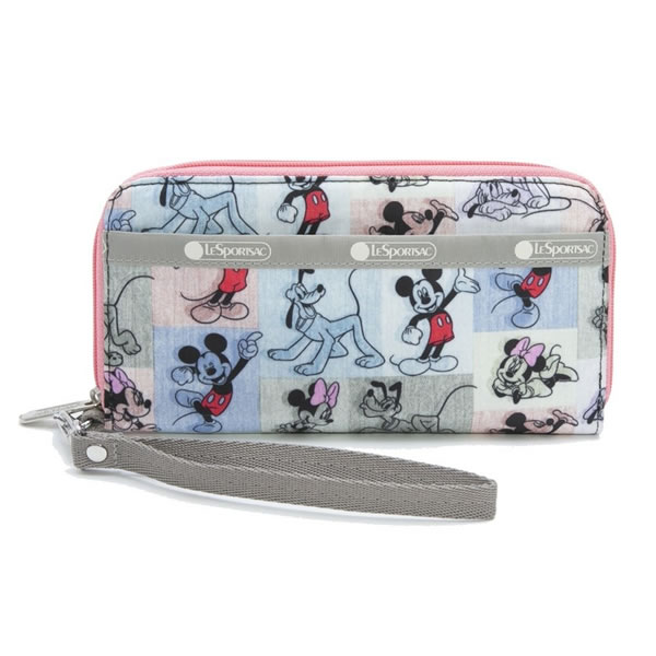 楽天市場 Lesportsac レスポートサック 3462 G786 Os レディース ラウンドファスナー長財布 Tech Wallet Wristlet Mickey Patchwork ディズニー ミッキ マウス コラボ Change