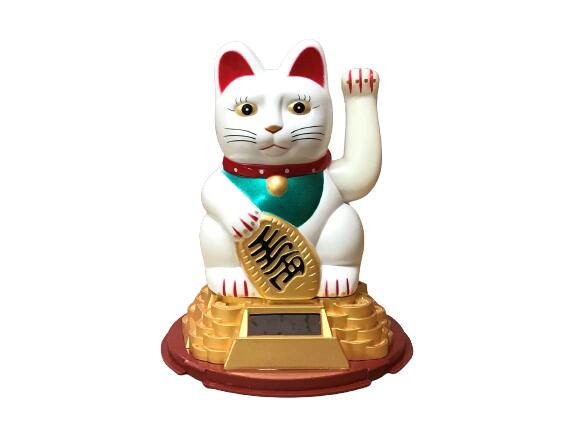 楽天市場】ソーラーバッテリー 動く 手振り 招き猫【小・白色