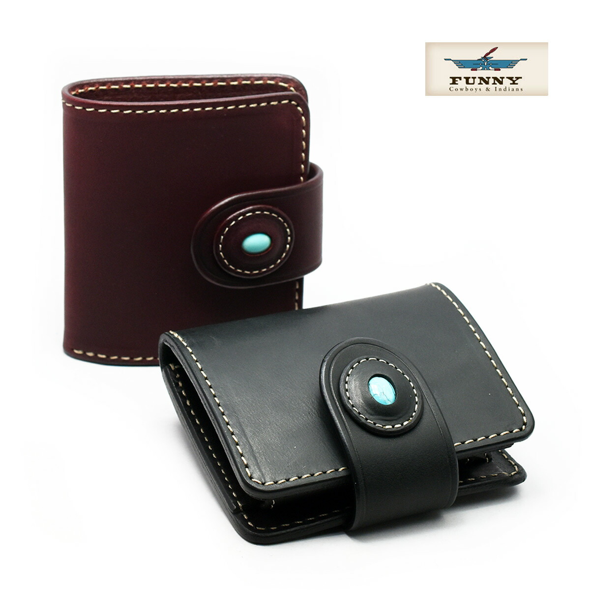 独特な 送料無料 本革 ラティーゴレザー 牛革 ショートウォレット ミニ財布 メンズ 二つ折り財布 ターコイズコンチョ タオスビルフォード ファニー 財布 Funny 限定復刻 スーパーセール10 Off 財布 送料無料 クリスマス ギフト 父の日 財布 ケース