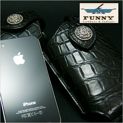 【FUNNY置き目取りまわし店】【iPhone12 miniにも相応う】【iPhone SE 5 5s 相応う】FUNNY/ファニー 可動性入れもの ≪クロコダイル≫/スマートフォン/ハンディホン入れもの/持ちはこび入れもの/本革/なめし革