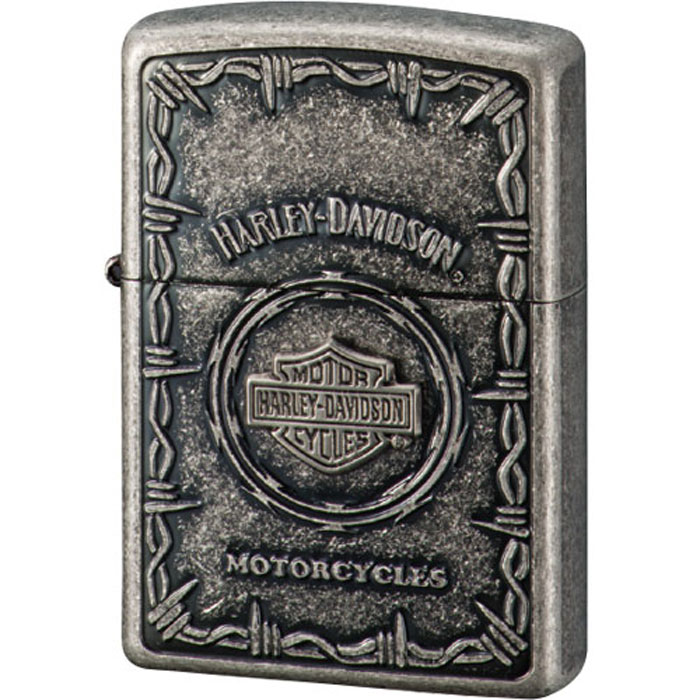 【ZIPPO正規取扱店】【対象商品はインナーケース名入れ無料】ZIPPO ハーレー≪ハーレーダビッドソン HDP-68 Sメタル バー＆シールド シルバーイブシバレル≫オイルライター ハーレーダヴィッドソン ジッポー｜CHAOS Accessory